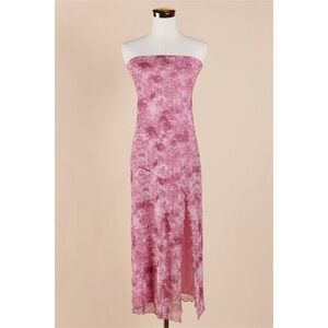 Sz L Tilly’s Full Tilt Pink Mesh Tube Midi Dress NWT